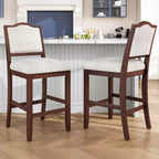 TUYOHW Counter Height Bar Stools Set of 2,Upholstered Bar Chair with Rubber Wood Frame & Footrest,Dining Chair for Kitchen Islands,Home Bars