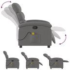 Poltrona reclinabile massaggiante - Manuale Push Back grigio chiaro