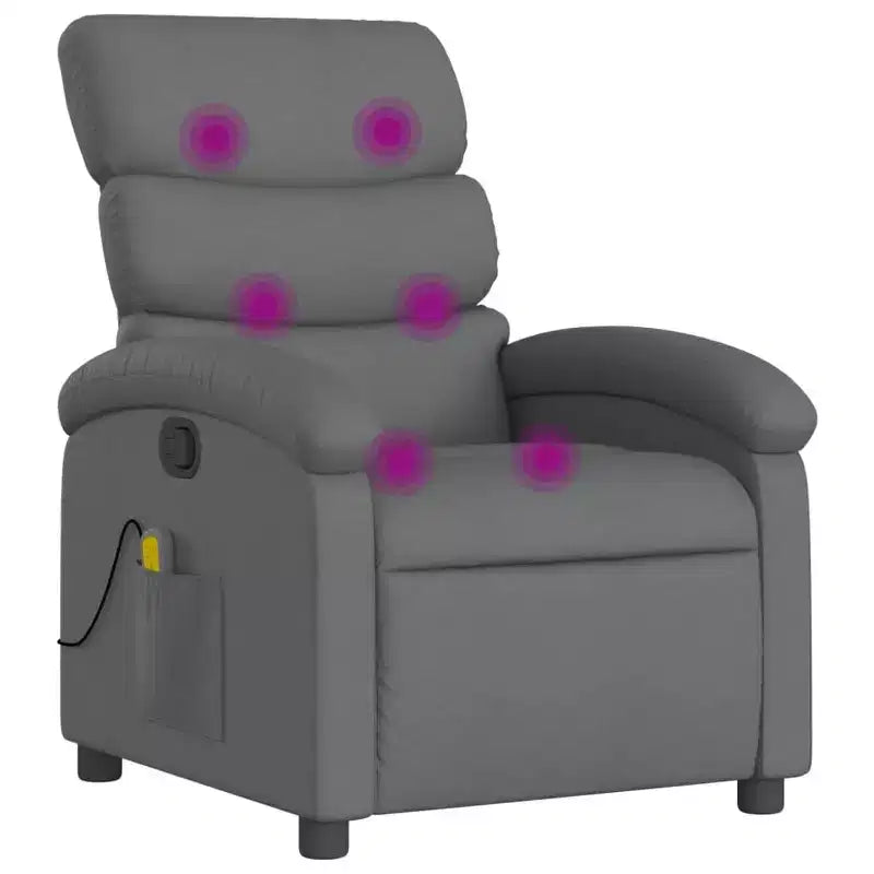 Poltrona reclinabile massaggiante - Manuale Push Back grigio chiaro