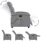 Poltrona reclinabile massaggiante - Manuale Push Back grigio chiaro