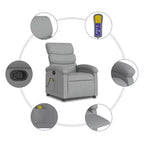 Poltrona reclinabile massaggiante - Manuale Push Back grigio chiaro