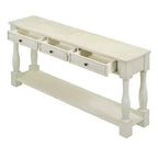 Consolle rettangolare in legno stile mediterraneo con cassetti e ripiano