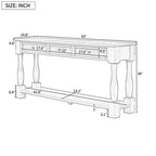 Consolle rettangolare in legno stile mediterraneo con cassetti e ripiano