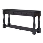 Consolle rettangolare in legno stile mediterraneo con cassetti e ripiano