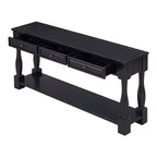 Consolle rettangolare in legno stile mediterraneo con cassetti e ripiano