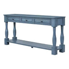 Consolle rettangolare in legno stile mediterraneo con cassetti e ripiano
