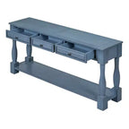 Consolle rettangolare in legno stile mediterraneo con cassetti e ripiano