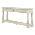 Consolle rettangolare in legno stile mediterraneo con cassetti e ripiano