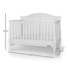 Culla trasformabile 4-in-1 Camden, si trasforma in divanetto, lettino per bambini e letto a una piazza e mezza, 3 posizioni del materasso, finitura sicura per neonati
