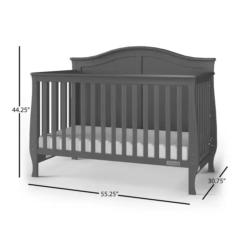Culla trasformabile 4-in-1 Camden, si trasforma in divanetto, lettino per bambini e letto a una piazza e mezza, 3 posizioni del materasso, finitura sicura per neonati