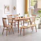 Panca da pranzo in legno sottile da 39,3" con seduta in rovere naturale per uso interno, ideale per ingresso, soggiorno, camera da letto o cucina
