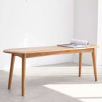 Panca da pranzo in legno sottile da 39,3" con seduta in rovere naturale per uso interno, ideale per ingresso, soggiorno, camera da letto o cucina