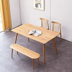 Panca da pranzo in legno sottile da 39,3" con seduta in rovere naturale per uso interno, ideale per ingresso, soggiorno, camera da letto o cucina