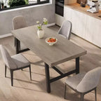 Tavolo da pranzo industriale per 4-6 persone, tavolo da cucina lungo 160 cm in legno con robusto telaio in metallo e finitura grigia - 4 posti, bancone rettangolare