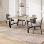 Tavolo da pranzo industriale per 4-6 persone, tavolo da cucina lungo 160 cm in legno con robusto telaio in metallo e finitura grigia - 4 posti, bancone rettangolare