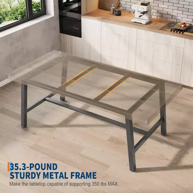 Tavolo da pranzo industriale per 4-6 persone, tavolo da cucina lungo 160 cm in legno con robusto telaio in metallo e finitura grigia - 4 posti, bancone rettangolare