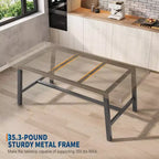 Tavolo da pranzo industriale per 4-6 persone, tavolo da cucina lungo 160 cm in legno con robusto telaio in metallo e finitura grigia - 4 posti, bancone rettangolare
