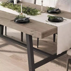 Tavolo da pranzo industriale per 4-6 persone, tavolo da cucina lungo 160 cm in legno con robusto telaio in metallo e finitura grigia - 4 posti, bancone rettangolare
