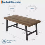 Tavolo da pranzo industriale per 4-6 persone, tavolo da cucina lungo 160 cm in legno con robusto telaio in metallo e finitura grigia - 4 posti, bancone rettangolare