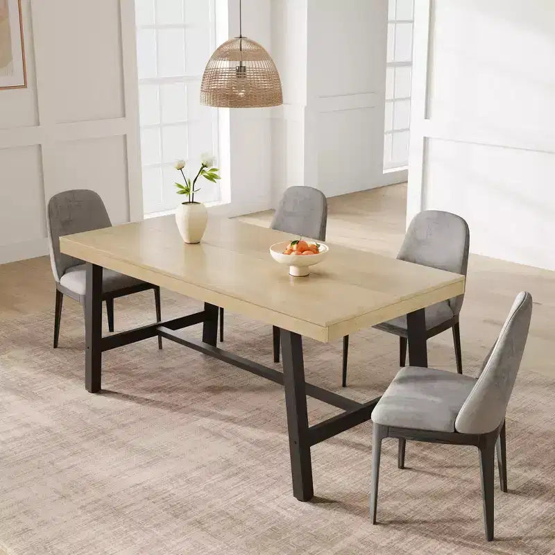 Tavolo da pranzo industriale per 4-6 persone, tavolo da cucina lungo 160 cm in legno con robusto telaio in metallo e finitura grigia - 4 posti, bancone rettangolare