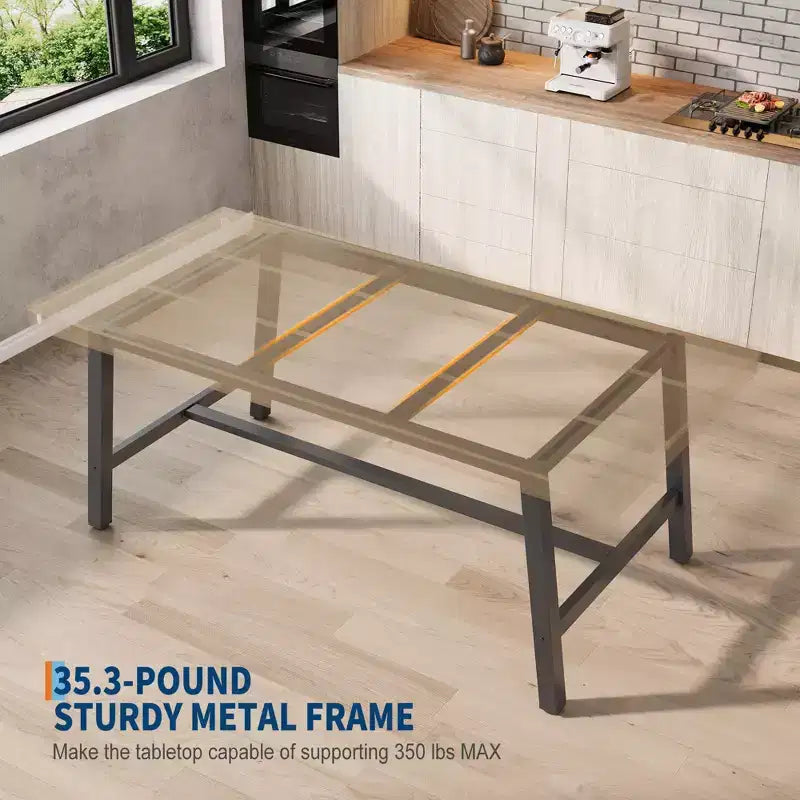 Tavolo da pranzo industriale per 4-6 persone, tavolo da cucina lungo 160 cm in legno con robusto telaio in metallo e finitura grigia - 4 posti, bancone rettangolare