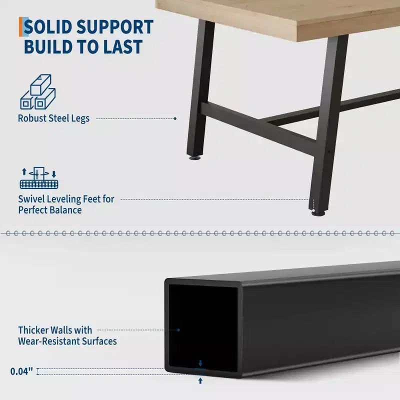 Tavolo da pranzo industriale per 4-6 persone, tavolo da cucina lungo 160 cm in legno con robusto telaio in metallo e finitura grigia - 4 posti, bancone rettangolare