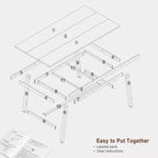 Tavolo da pranzo industriale per 4-6 persone, tavolo da cucina lungo 160 cm in legno con robusto telaio in metallo e finitura grigia - 4 posti, bancone rettangolare