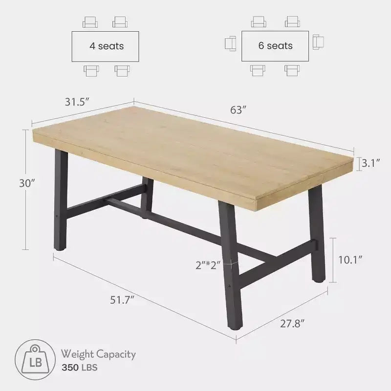 Tavolo da pranzo industriale per 4-6 persone, tavolo da cucina lungo 160 cm in legno con robusto telaio in metallo e finitura grigia - 4 posti, bancone rettangolare