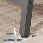 Tavolo da pranzo industriale per 4-6 persone, tavolo da cucina lungo 160 cm in legno con robusto telaio in metallo e finitura grigia - 4 posti, bancone rettangolare