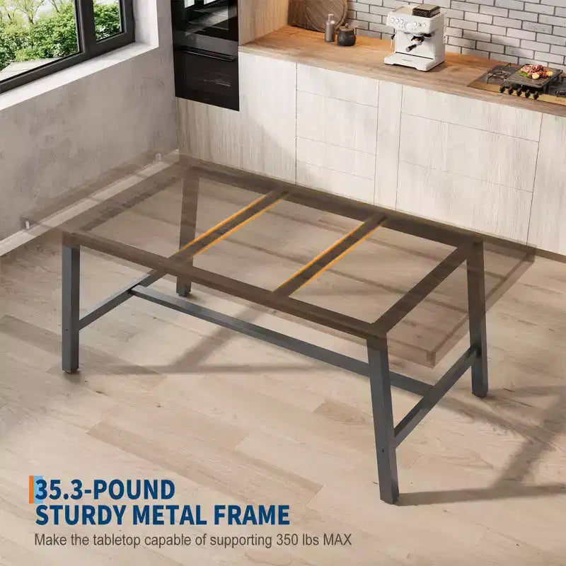 Tavolo da pranzo industriale per 4-6 persone, tavolo da cucina lungo 160 cm in legno con robusto telaio in metallo e finitura grigia - 4 posti, bancone rettangolare