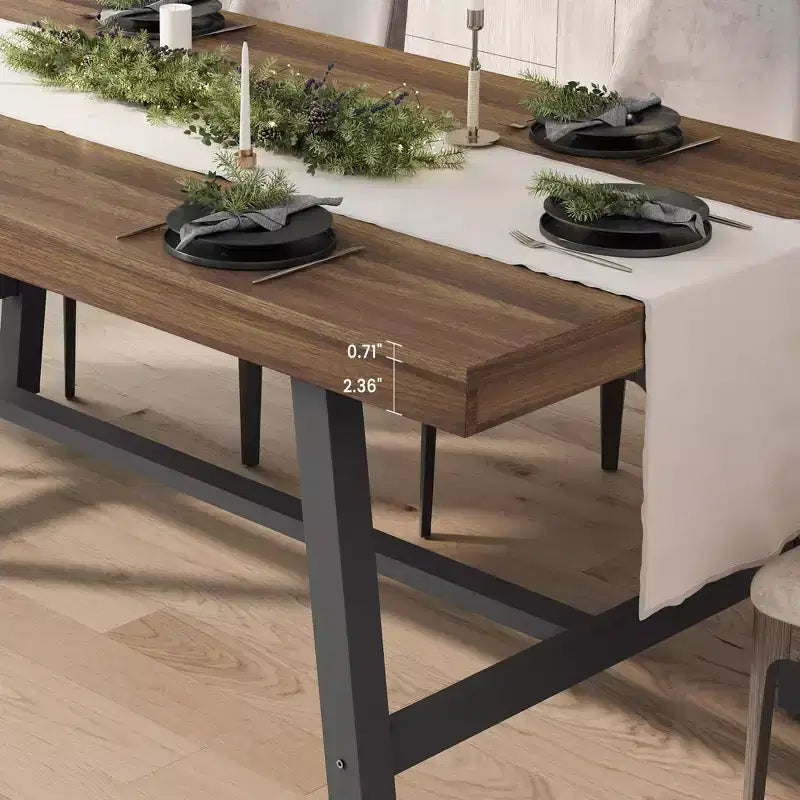 Tavolo da pranzo industriale per 4-6 persone, tavolo da cucina lungo 160 cm in legno con robusto telaio in metallo e finitura grigia - 4 posti, bancone rettangolare