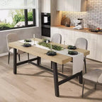 Tavolo da pranzo industriale per 4-6 persone, tavolo da cucina lungo 160 cm in legno con robusto telaio in metallo e finitura grigia - 4 posti, bancone rettangolare