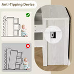 Comò a 7 cassetti per camera da letto, cassettiera in legno da 134 cm di larghezza, organizer per vestiti senza maniglie, mobile TV per corridoio, camera da letto