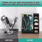 Organizzatore per Sacche da Golf da Garage, Portaoggetti Premium in Legno per Mazze da Golf Adatto a 2 Sacche da Golf, Organizer da Baule per Auto Garage Ripostiglio Cantina