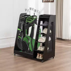 Organizzatore per Sacche da Golf da Garage, Portaoggetti Premium in Legno per Mazze da Golf Adatto a 2 Sacche da Golf, Organizer da Baule per Auto Garage Ripostiglio Cantina