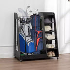Organizzatore per Sacche da Golf da Garage, Portaoggetti Premium in Legno per Mazze da Golf Adatto a 2 Sacche da Golf, Organizer da Baule per Auto Garage Ripostiglio Cantina