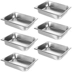 Vassoi Gastronorm Isolati in Acciaio Inox, 90 Litri, Confezione da 6 Pezzi, Piatti Profondi 6,35 cm con Coperchio per Ristoranti, Mense e Buffet