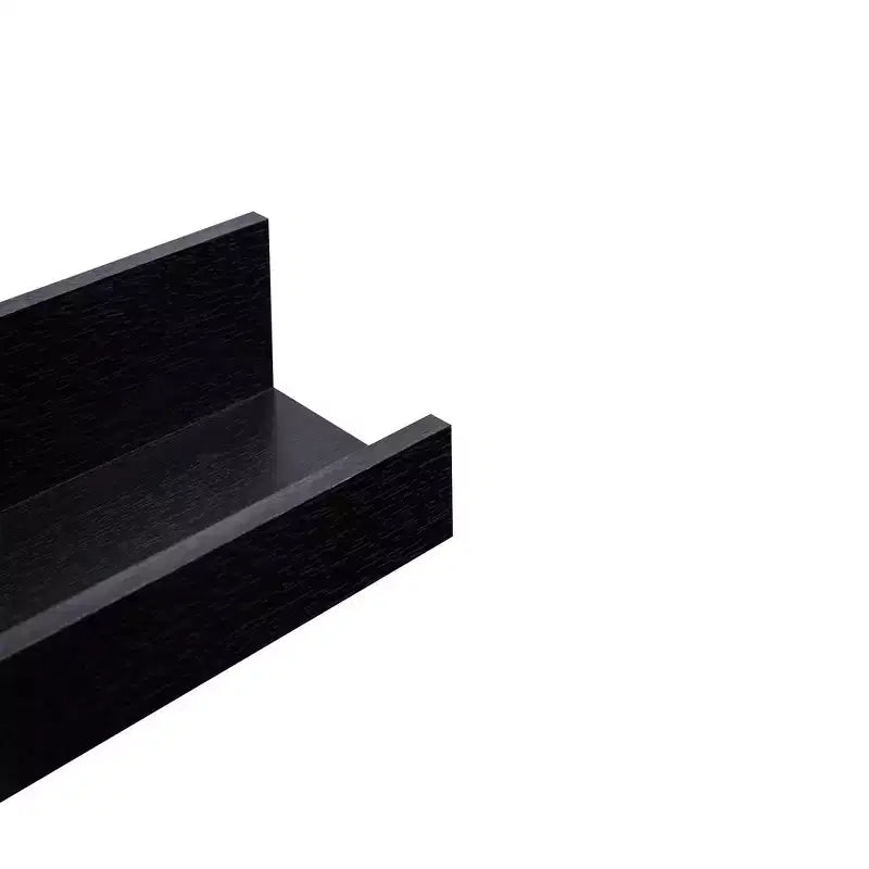 18.11 Mensola galleggiante nera in legno, con staffa invisibile, perfetta per l'arredo di bagno/camera da letto/cucina o come espositore per libri/piante, facile da installare.