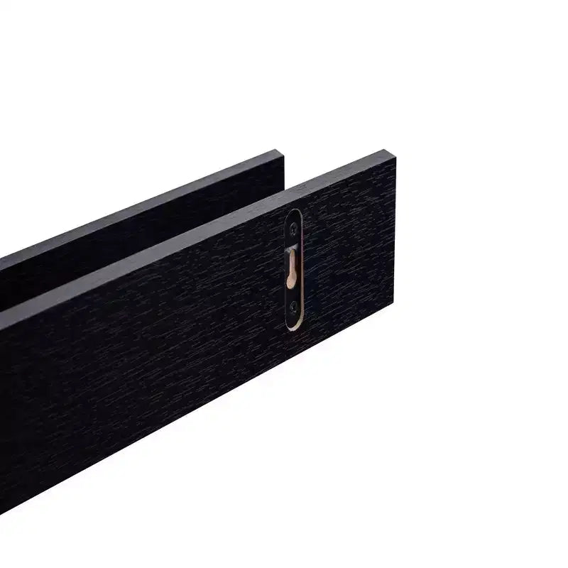 18.11 Mensola galleggiante nera in legno, con staffa invisibile, perfetta per l'arredo di bagno/camera da letto/cucina o come espositore per libri/piante, facile da installare.