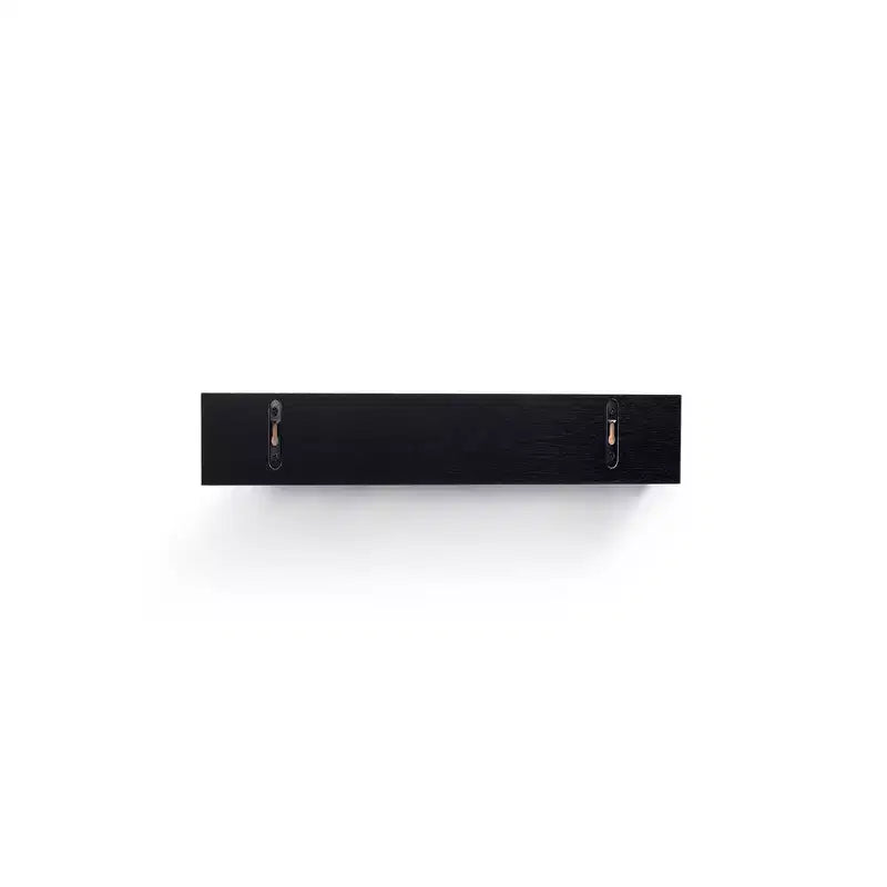18.11 Mensola galleggiante nera in legno, con staffa invisibile, perfetta per l'arredo di bagno/camera da letto/cucina o come espositore per libri/piante, facile da installare.