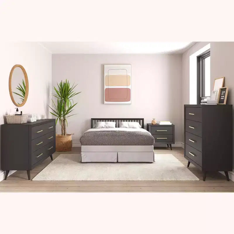 Comò doppio a 6 cassetti Cranbrook per cameretta o camera da letto, kit antiribaltamento incluso per evitare il ribaltamento, finitura atossica e sicura per i bambini