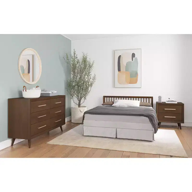Comò doppio a 6 cassetti Cranbrook per cameretta o camera da letto, kit antiribaltamento incluso per evitare il ribaltamento, finitura atossica e sicura per i bambini