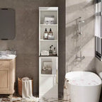 Mobiletto da bagno alto e stretto da 70 pollici con anta e ripiani aperti, armadietto da terra indipendente e stretto per piccoli spazi, cucina, soggiorno