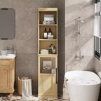 Mobiletto da bagno alto e stretto da 70 pollici con anta e ripiani aperti, armadietto da terra indipendente e stretto per piccoli spazi, cucina, soggiorno