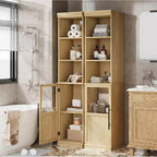Mobiletto da bagno alto e stretto da 70 pollici con anta e ripiani aperti, armadietto da terra indipendente e stretto per piccoli spazi, cucina, soggiorno