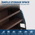 Scarpiera in Legno Scanalato per Ingresso con 2 Cassetti a Ribalta, Organizer Porta Scarpe Stretto Nascosto da 122 cm per Corridoio, Autoportante