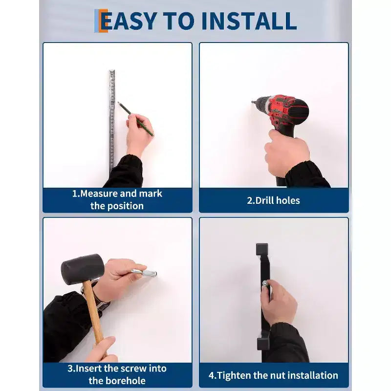 Porta Legna, Organizzatore per Legname a 4 Ripiani da Parete, Scaffali in Acciaio Resistente da 1600 libbre di Capacità per Capanno Officina Garage Nero