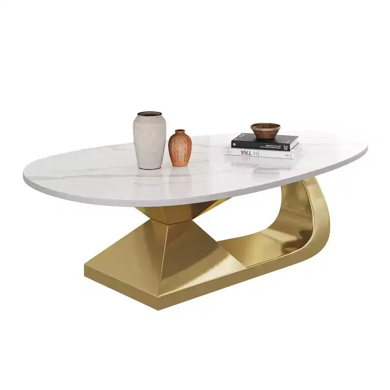 Tavolino con piano in ceramica e base contemporanea in acciaio inox, un elemento d'arredo durevole ed elegante per il soggiorno