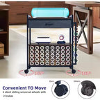 Carrello Organizzatore per Hobby Creativi, Postazione di Lavoro con Cassetto in Tessuto, Portarotoli per Vinile (47) e Ganci per Stanza del Crafting