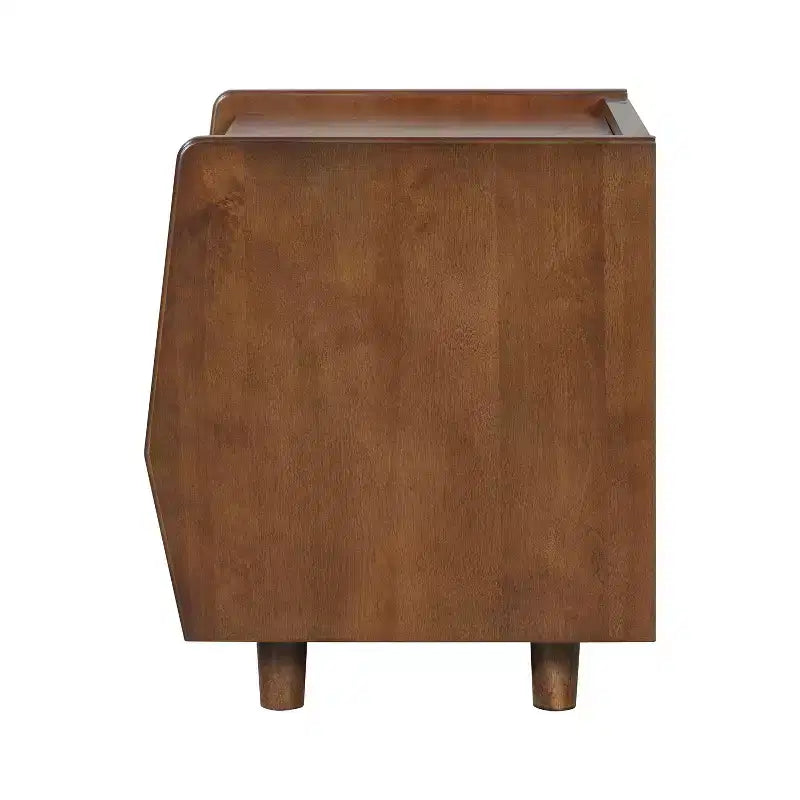 Comodino Moderno in Rattan con 1 Ripiano Aperto e 1 Cassetto